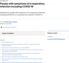 People with symptoms of a respiratory infection including COVID-19